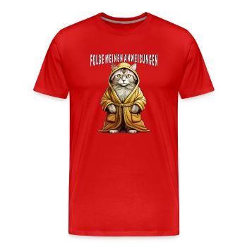 PEIGNOIR POUR CHAT SUIVEZ MES INSTRUCTIONS - T-shirt bio Premium Homme - rouge - Devant - Damien (186cm)