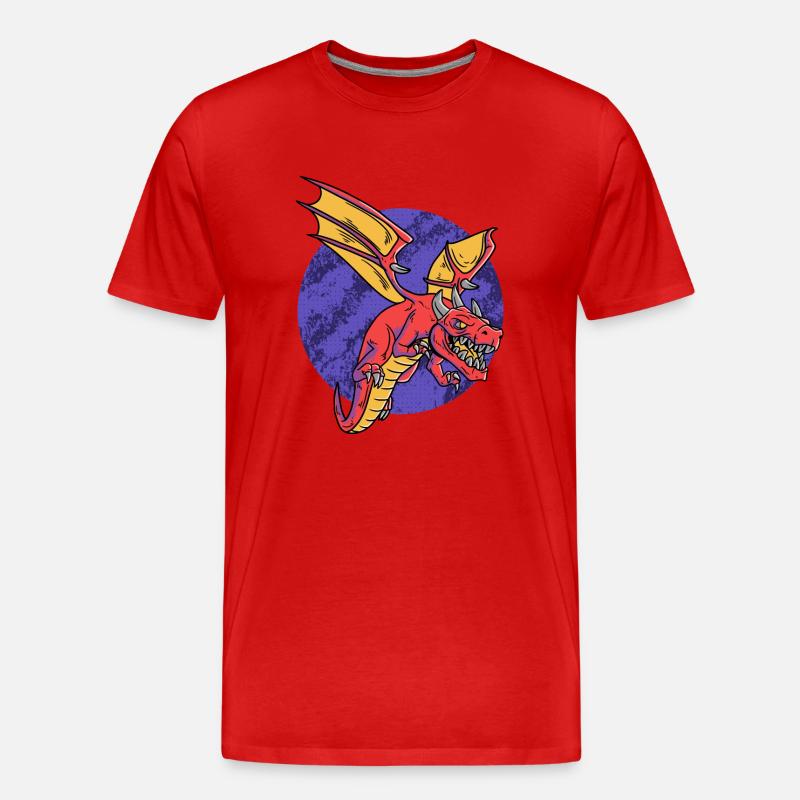 Fantasy RPG Dragons Magic Dungeon - Männer Premium Bio T-Shirt - Rot