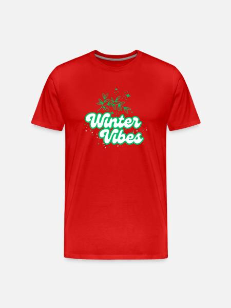Winter vibes - Männer Premium Bio T-Shirt - Rot