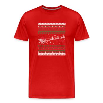 Funny Audio Engineer Christmas - Men's Premium Organic T-Shirt - red - Front - Damien (186cm)