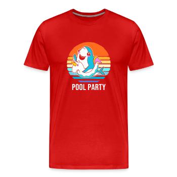 Pool Party - Männer Premium Bio T-Shirt - Rot - Vorne - Damien (186cm)