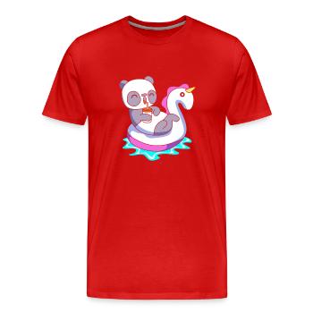 Pool Party - Männer Premium Bio T-Shirt - Rot - Vorne - Damien (186cm)