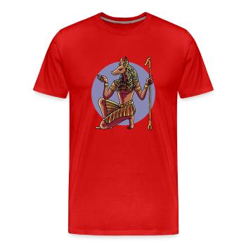 Hiéroglyphes Roi Tut Mythologie égyptienne - T-shirt bio Premium Homme - rouge - Devant - Damien (186cm)