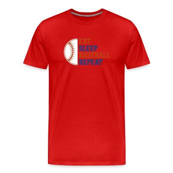 Baseball Sport Baseballspieler Pitcher Catcher USA - Männer Premium Bio T-Shirt - Rot - Vorne - Damien (186cm)