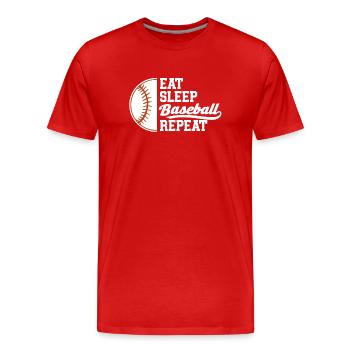 Baseball Sport Baseballspieler Pitcher Catcher USA - Männer Premium Bio T-Shirt - Rot - Vorne - Damien (186cm)