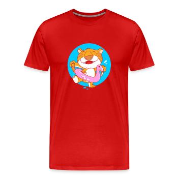 Pool Party - Männer Premium Bio T-Shirt - Rot - Vorne - Damien (186cm)