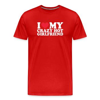 Girlfriend Freundin Beziehung Couple Liebe Pärchen - Männer Premium Bio T-Shirt - Rot - Vorne - Damien (186cm)