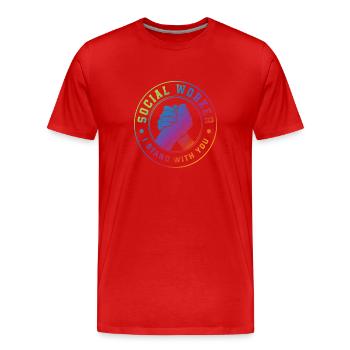 Soziale Arbeit Ich Stehe Zu Dir - Männer Premium Bio T-Shirt - Rot - Vorne - Damien (186cm)