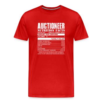 Auctioneer Auctioneer Nutrition Facts - Men's Premium Organic T-Shirt - red - Front - Damien (186cm)