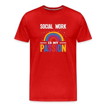 Soziale Arbeit Ist Meine Leidenschaft - Männer Premium Bio T-Shirt - Rot - Vorne - Damien (186cm)