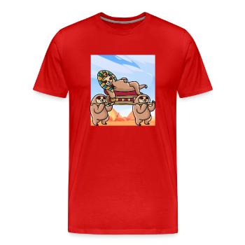 Hiéroglyphes Paresseux Tutan Mythologie égyptienne - T-shirt bio Premium Homme - rouge - Devant - Damien (186cm)