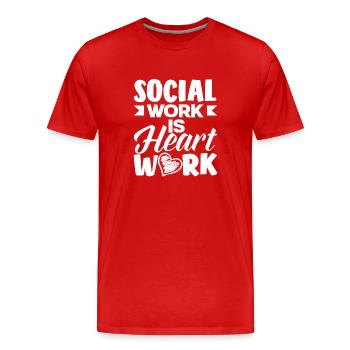 Soziale Arbeit Ist Herzarbeit - Männer Premium Bio T-Shirt - Rot - Vorne - Damien (186cm)