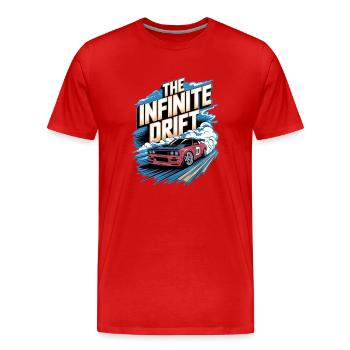 infinite drift - course voiture - T-shirt bio Premium Homme - rouge - Devant - Damien (186cm)