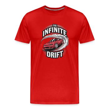 infinite drift - course voiture - T-shirt bio Premium Homme - rouge - Devant - Damien (186cm)