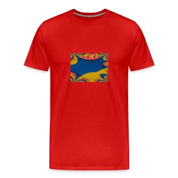 Ukraine Flagge Kunstdesign Kiew - Männer Premium Bio T-Shirt - Rot - Vorne - Damien (186cm)