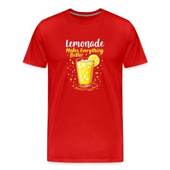 Refreshing Lemonade Vibes: Perfect for Lemonade - Men's Premium Organic T-Shirt - red - Front - Damien (186cm)