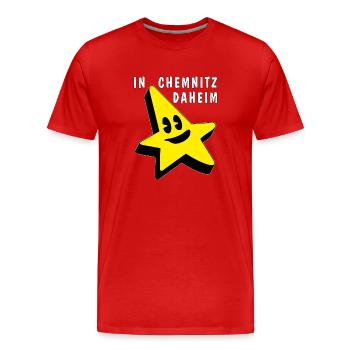 AT HOME IN CHEMNITZ - Men's Premium Organic T-Shirt - red - Front - Damien (186cm)