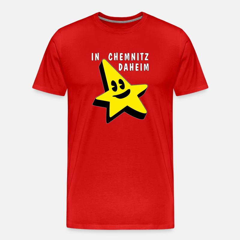 IN CHEMNITZ DAHEIM - Männer Premium Bio T-Shirt - Rot