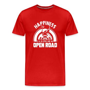Bicycle Bicycle Happiness - Men's Premium Organic T-Shirt - red - Front - Damien (186cm)