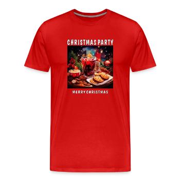 CHRISTMAS PARTY MERRY CHRISTMAS - Männer Premium Bio T-Shirt - Rot - Vorne - Damien (186cm)