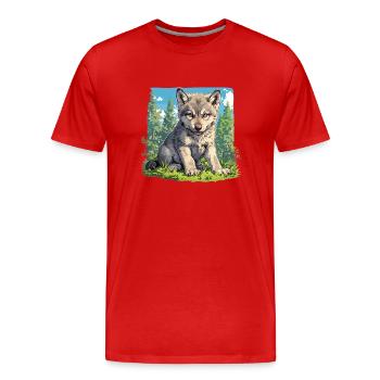 Loups Loup - T-shirt bio Premium Homme - rouge - Devant - Damien (186cm)