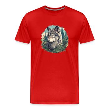 Loups Loup - T-shirt bio Premium Homme - rouge - Devant - Damien (186cm)