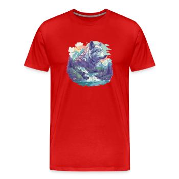 Loups Loup - T-shirt bio Premium Homme - rouge - Devant - Damien (186cm)