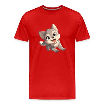 Loups Loup - T-shirt bio Premium Homme - rouge - Devant - Damien (186cm)