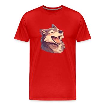 Loups Loup - T-shirt bio Premium Homme - rouge - Devant - Damien (186cm)