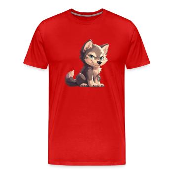 Loups Loup - T-shirt bio Premium Homme - rouge - Devant - Damien (186cm)