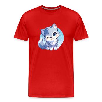 Loups Loup - T-shirt bio Premium Homme - rouge - Devant - Damien (186cm)