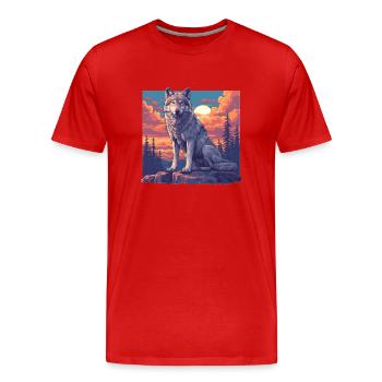 Loups Loup - T-shirt bio Premium Homme - rouge - Devant - Damien (186cm)