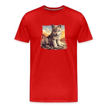 Loups Loup - T-shirt bio Premium Homme - rouge - Devant - Damien (186cm)