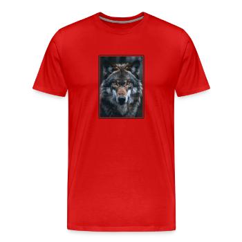 Loups Loup - T-shirt bio Premium Homme - rouge - Devant - Damien (186cm)