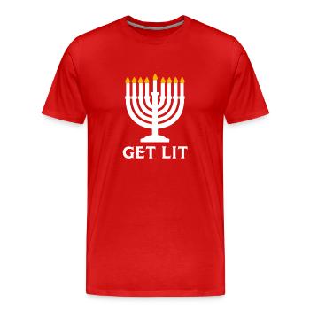 Chanukkah - Männer Premium Bio T-Shirt - Rot - Vorne - Damien (186cm)