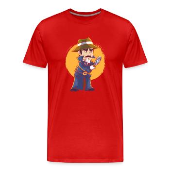 Service-Agent Offizier Detektiv - Männer Premium Bio T-Shirt - Rot - Vorne - Damien (186cm)