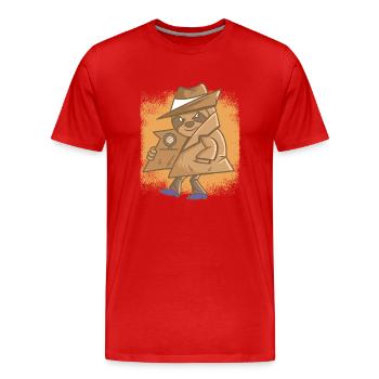 Detektiv Faultier Agent Offizier Detektiv - Männer Premium Bio T-Shirt - Rot - Vorne - Damien (186cm)