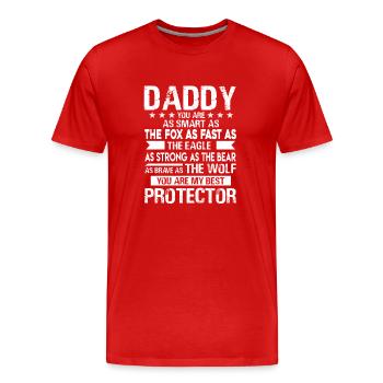 Father's Day Daddy Is My Protector - Men's Premium Organic T-Shirt - red - Front - Damien (186cm)