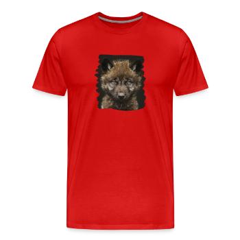 Loups Loup - T-shirt bio Premium Homme - rouge - Devant - Damien (186cm)