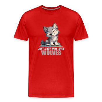 Loups Loup - T-shirt bio Premium Homme - rouge - Devant - Damien (186cm)