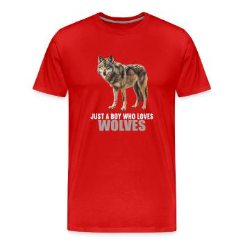 Loups Loup - T-shirt bio Premium Homme - rouge - Devant - Damien (186cm)