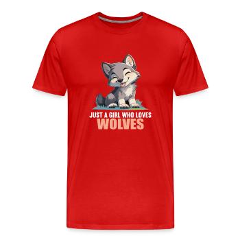 Loups Loup - T-shirt bio Premium Homme - rouge - Devant - Damien (186cm)