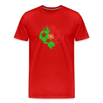 Portugal - T-shirt bio Premium Homme - rouge - Devant - Damien (186cm)