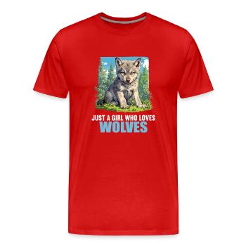 Loups Loup - T-shirt bio Premium Homme - rouge - Devant - Damien (186cm)