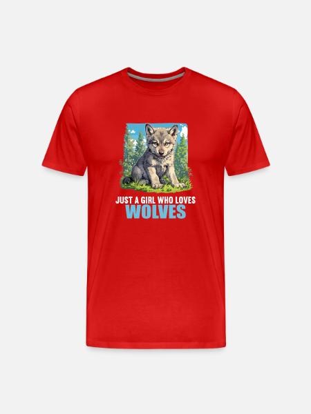 Wolves Wolf - Men's Premium Organic T-Shirt - red
