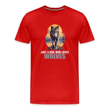 Loups Loup - T-shirt bio Premium Homme - rouge - Devant - Damien (186cm)