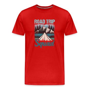 Escouade de road trip - T-shirt bio Premium Homme - rouge - Devant - Damien (186cm)
