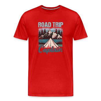 Capitaine de road trip - T-shirt bio Premium Homme - rouge - Devant - Damien (186cm)