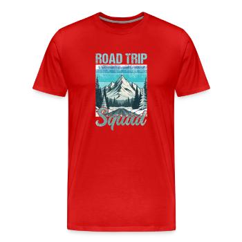 Escouade de road trip - T-shirt bio Premium Homme - rouge - Devant - Damien (186cm)