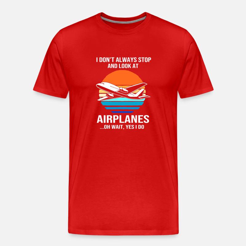 Pilot Flugzeug - Männer Premium Bio T-Shirt - Rot